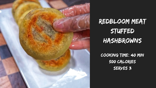 chili oil meat stuffed hashbrowns
