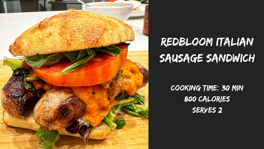 3.4 Redbloom Italian Sausage Sandwich (30 min, 800 cal, serves 2)